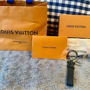 Louis Vuitton black and silver key fob